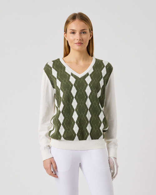 Argyle White Pullover image 1
