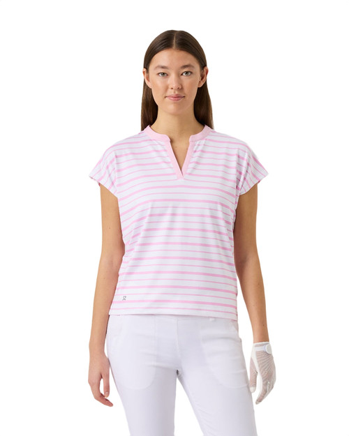 Itami Prism Pink Striped Cap Sleeve Polo Shirt image 1