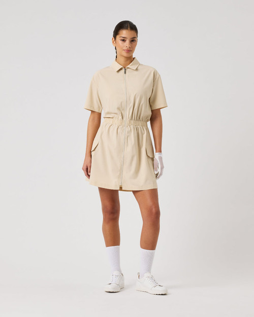 Acerra Oyster Beige Short Sleeve Dress image 1