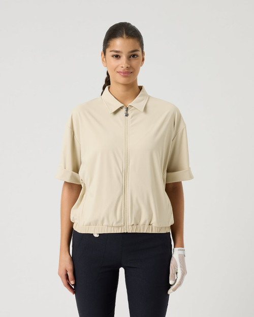 Oyster Beige Half Sleeve T-Shirt Jacket image 1
