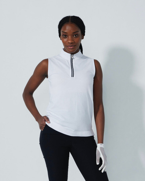 Kim White Sleeveless Polo Shirt image 1
