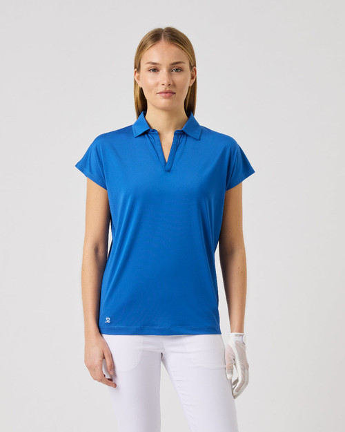 Bella Birdie Mid Blue Cap Sleeve Polo Shirt image 1