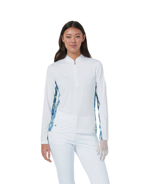 Breeze White Long Sleeve Half Neck Top image 1