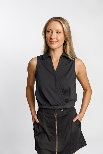 Amelia Wrap Polo Black image 6