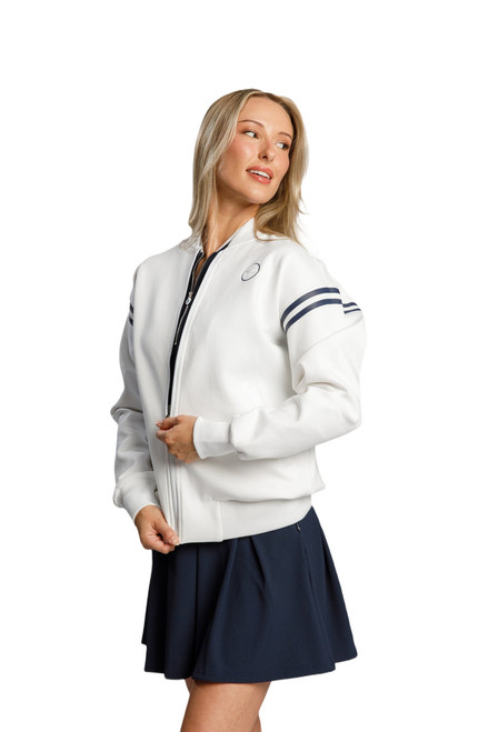 Farrah Retro Bomber Jacket White image 4