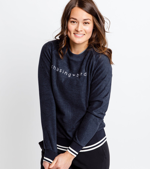 Chasing Birdies Varsity Sweatshirt Navy image 5