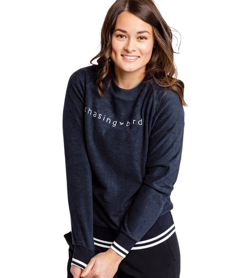 Chasing Birdies Varsity Sweatshirt Navy image 5