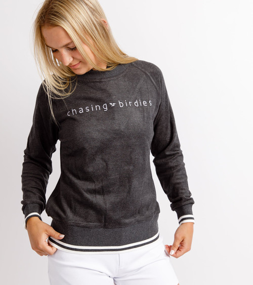 Chasing Birdies Varsity Sweatshirt Charcoal Gray image 3