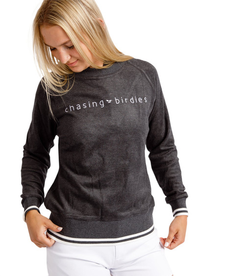 Chasing Birdies Varsity Sweatshirt Charcoal Gray image 2