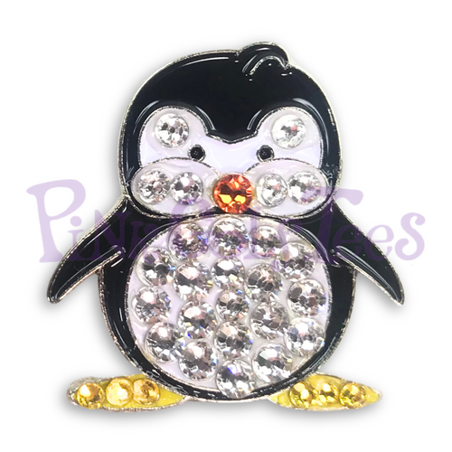 Bonjoc Penguin Swarovski Crystal Golf Ball Marker Accessory with magnetic hat clip. 