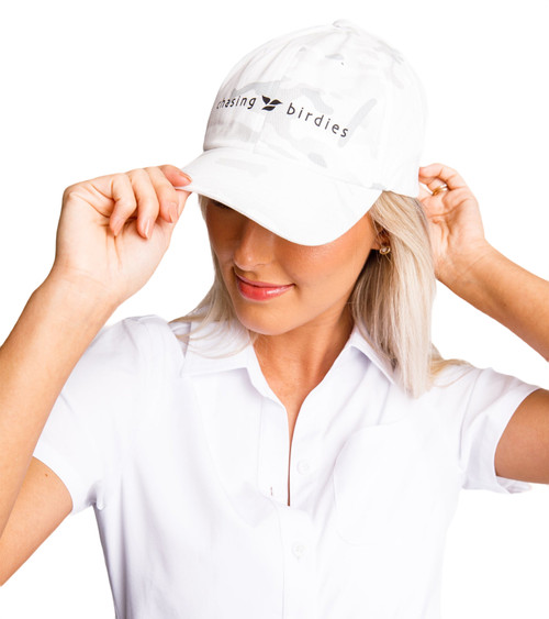Chasing Birdies Dad Hat Snow Camo image 1
