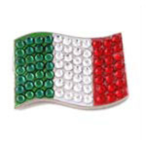 Bonjoc Italy Flag Swarovski Crystal Ball Marker