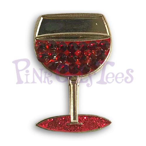 Bonjoc Red Wine Swarovski Crystal Golf Ball Marker Accessory with magnetic hat clip.