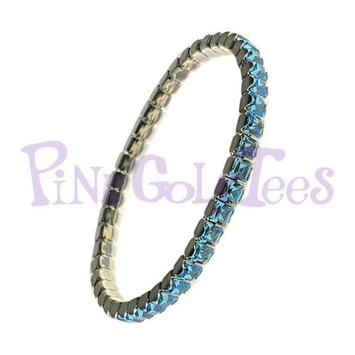 Bonjoc Aquamarine Swarovski Crystal Stretch Golf Bracelet