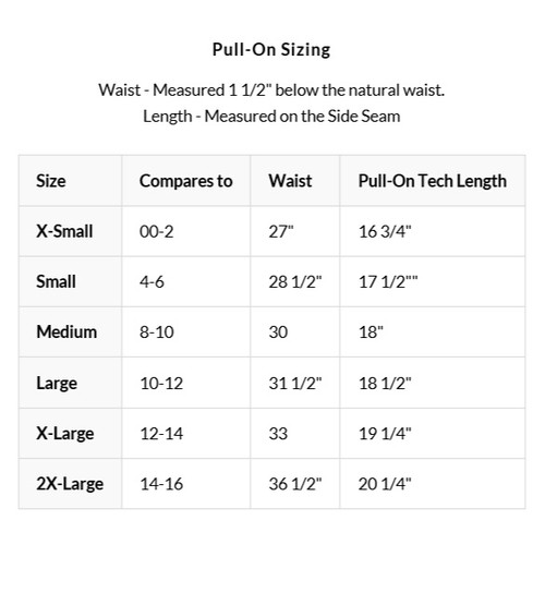 Golftini Size Chart