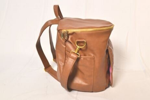 Sassy Caddy Leather Back Pack - Honey Brown