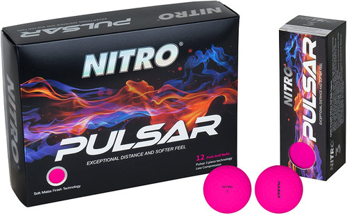 Nitro Pulsar Matte Pink Golf Balls