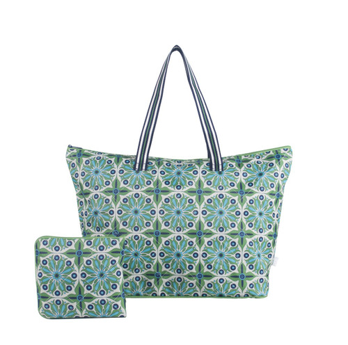 Cinda b Verde Bonita Packable Zip Tote  is a super durable tote bag 