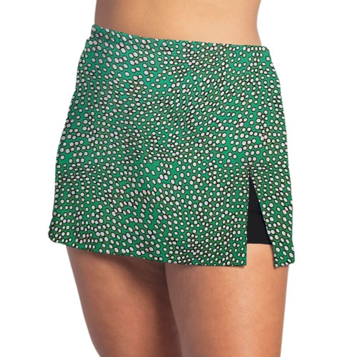 FestaSports Kelly Dots Side Slit Tennis Skirt with Black Shorts