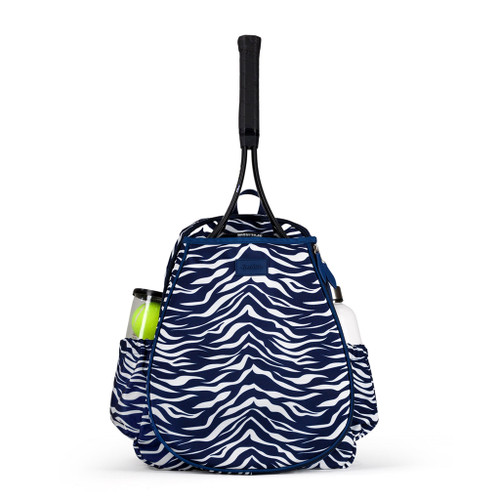 Ame and Lulu Game On Tennis Backpack in Navy Tiger -animal print tennis backpack
