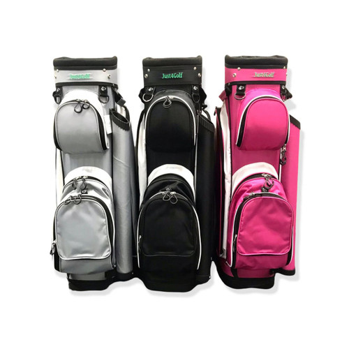 Just4Golf Golf Cart Bags Black, Pink, and Gray