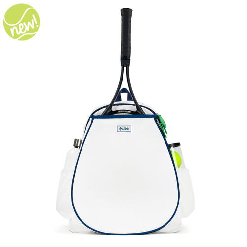 Ame & Lulu Game On Tennis Backpack - White Navy Green