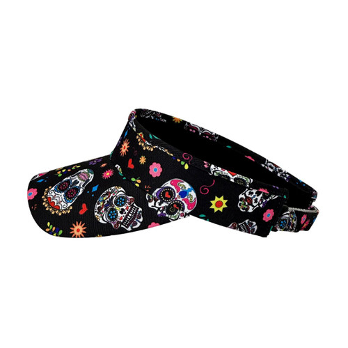 Taboo Fashions Ladies Tennis, Pickleball & Golf Visors - Sugar Skulls