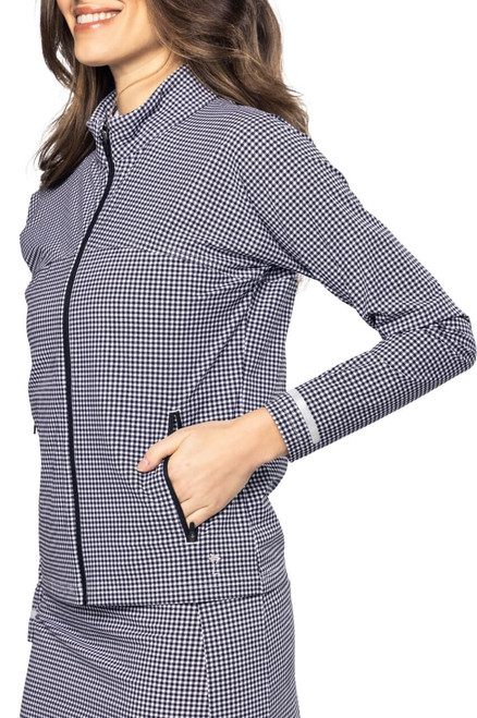 Black/White Check Be An Athlete Jacket - GolftiniTops