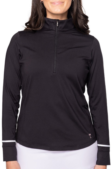 Black Fabulous Mock Pullover - GolftiniTops