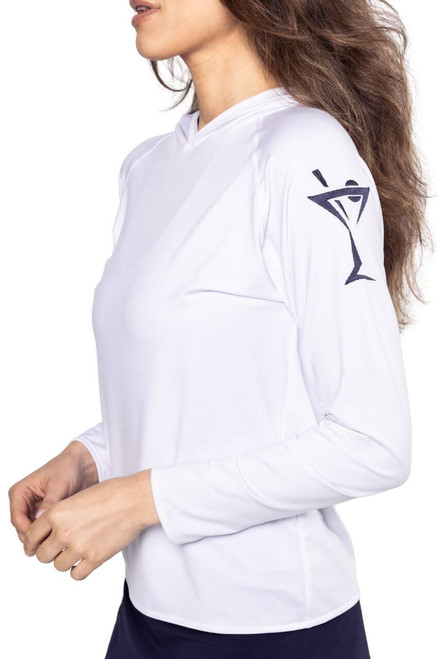 White/Navy Martini Hoodie - GolftiniTops