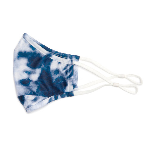 navy tie dye pattern face mask