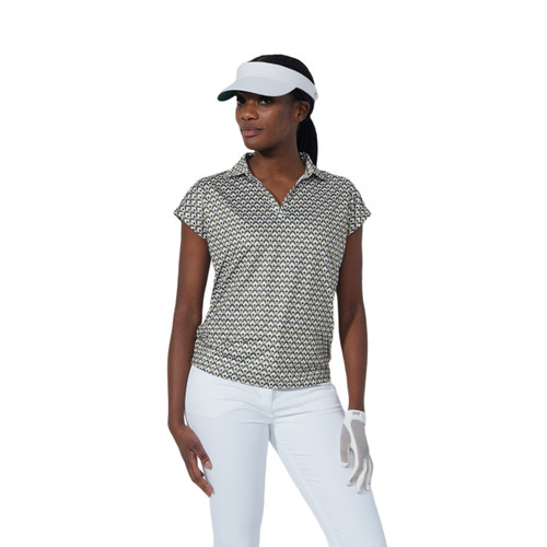 DS Diamond Geo Printed Air Cap Sleeve Polo Shirt