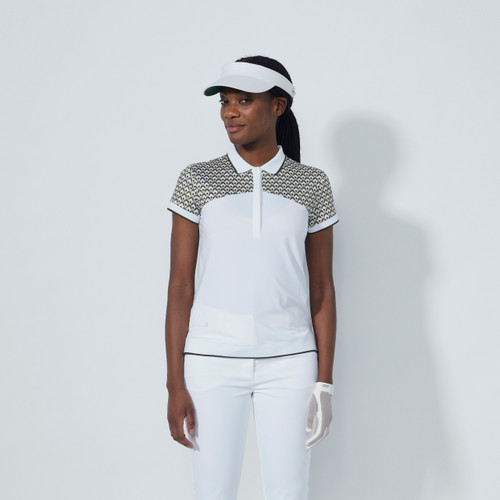 DS Diamond Geo Print Air Insert Cap Sleeve Polo Shirt image 1