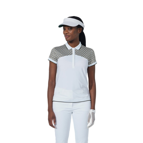 DS Diamond Geo Print Air Insert Cap Sleeve Polo Shirt image 1