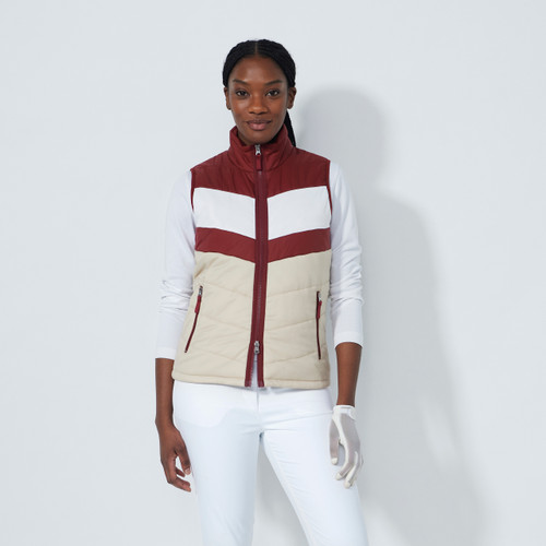 DS Blockstriped Beige Padded Vest