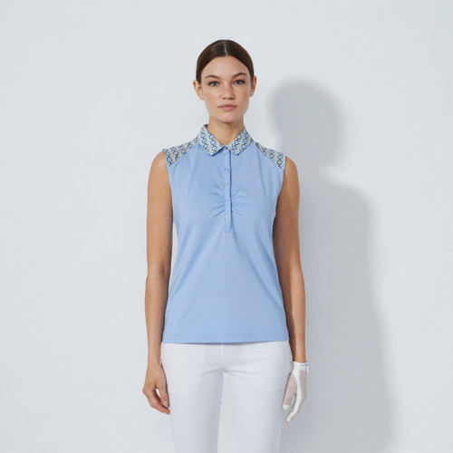 DS Blue Heron Gathered Sleeveless Polo Shirt image 1