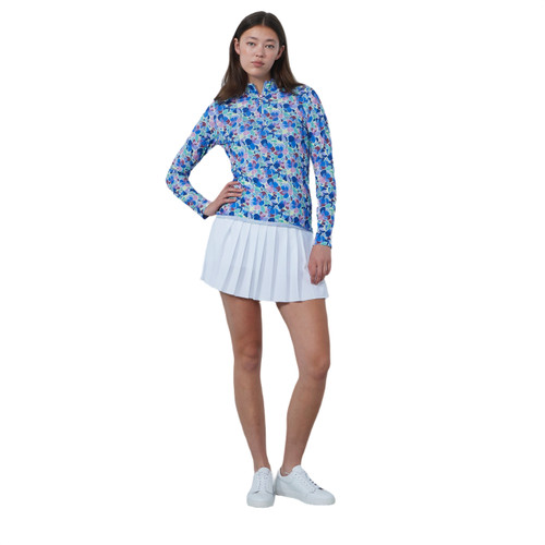 DS Art Leafs Multi Color Print Long Sleeve Polo Shirt