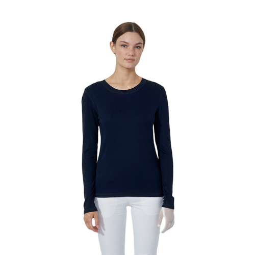 DS Ancona Dark Navy Long Sleeve Round Neck Top F25 image 1