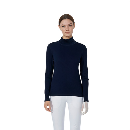 DS Ancona Dark Navy Long Sleeve Turtle Neck Top F25