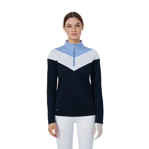 DS Dark Navy Block Long Sleeve Polo Shirt image 1