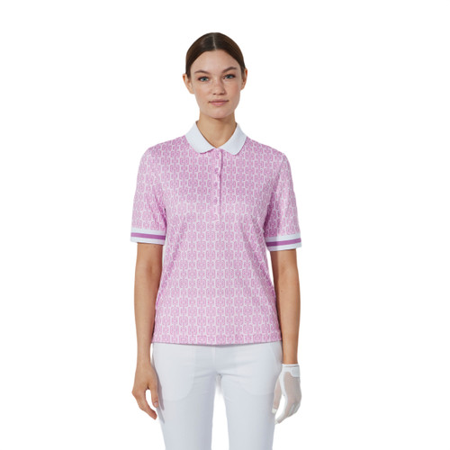 DS Delusion Pink Print Half Sleeve Polo Shirt