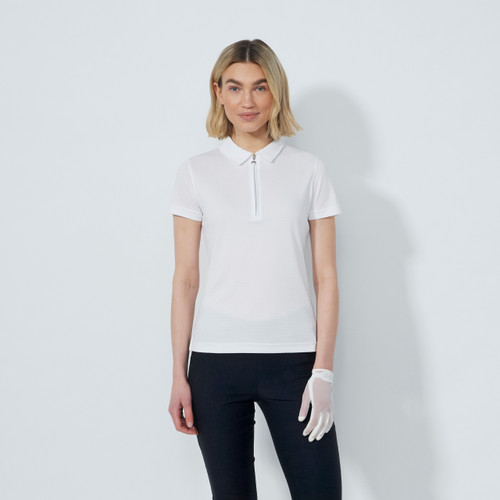 DS Peoria White Short Sleeve Polo Shirt F25
