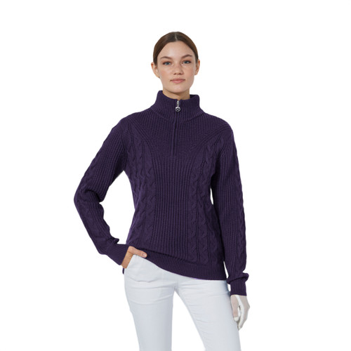 DS Dark Purple Cable LS Pullover Lined