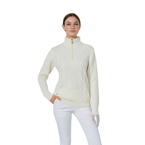 DS Ivory Cable LS Pullover Lined