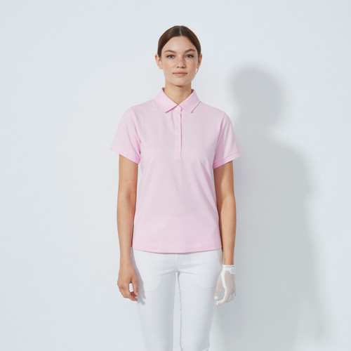 DS Fairway Pink Pansy Short Sleeve Polo Shirt image 1