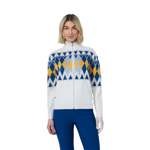 DS Placed Argyle Cardigan Lined