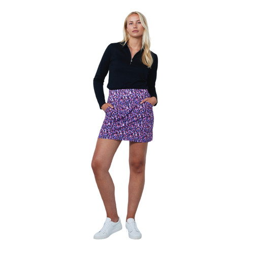 DS Art Bright Leo Pink Animal Print Skort