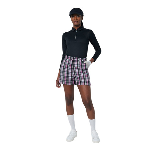 DS Golf Black Plaid Print Shorts