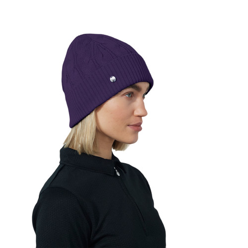 DS Dark Purple Cable Knit Hat image 1