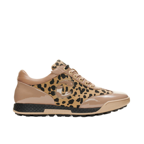 King Cheetah taupe Women's Golf shoe fully waterproof with animal print from duca del cosma